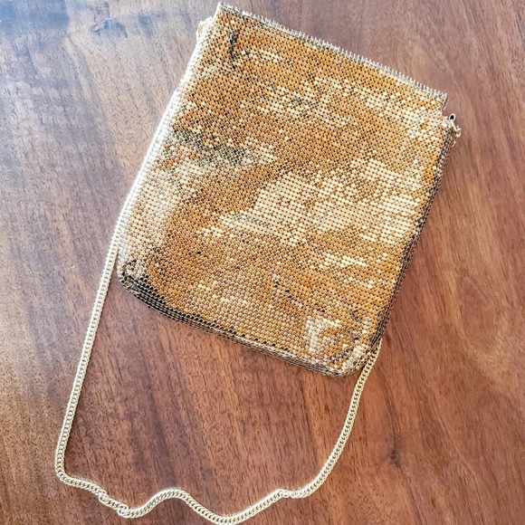 Whiting & Davis Shimmering Gold Mesh Shoulder Bag - Picture 7 of 7